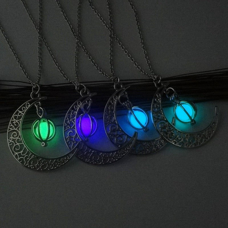 Fashion Moon, Natural Glowing Stone Necklace