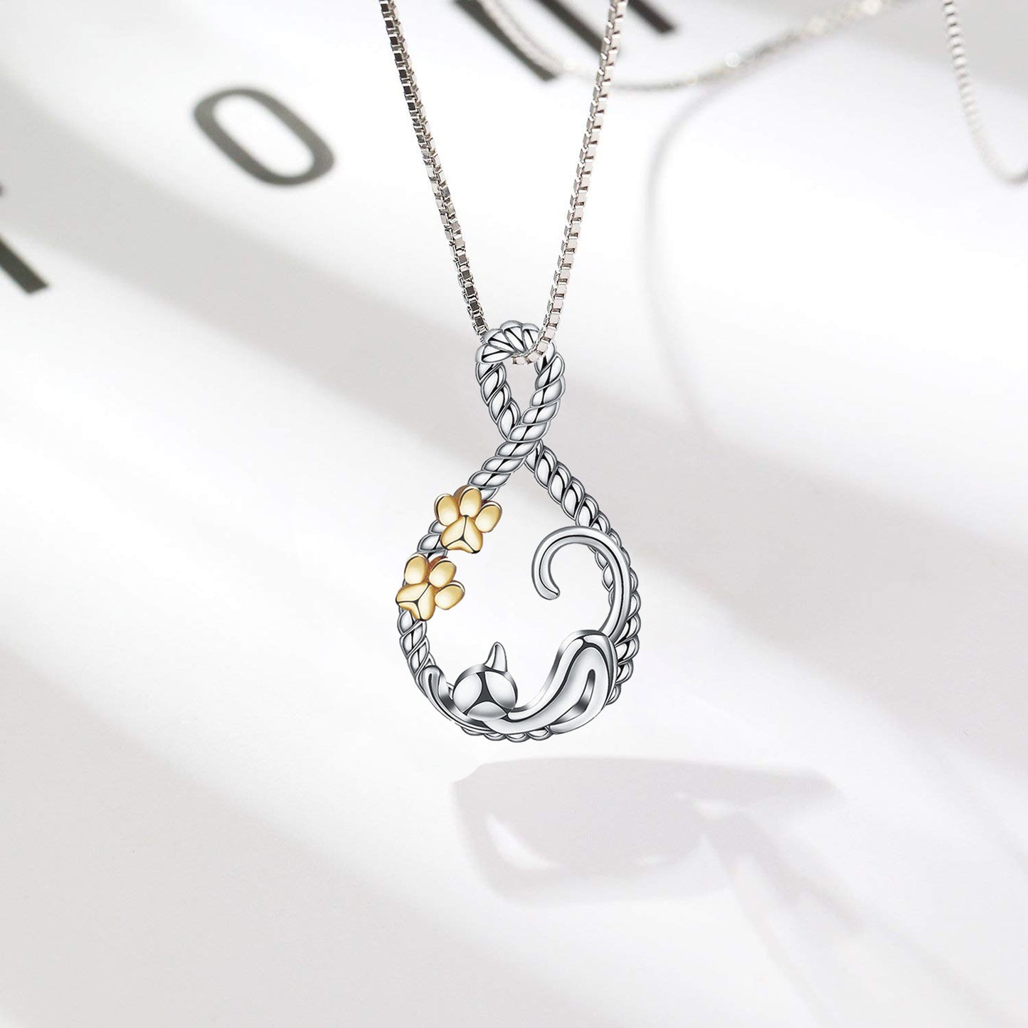 Sterling Silver Cat Pendant Necklace