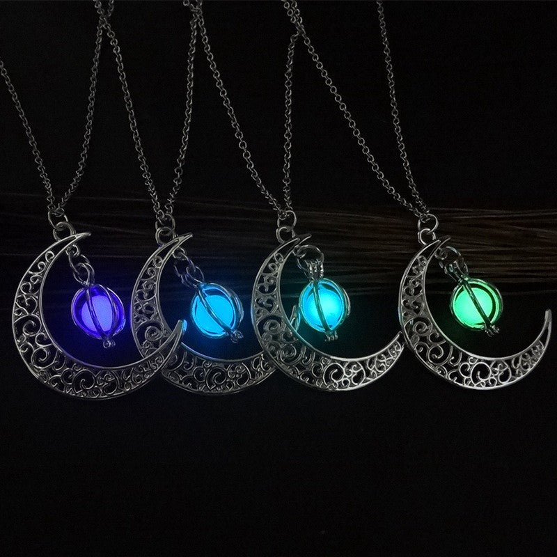 Fashion Moon, Natural Glowing Stone Necklace