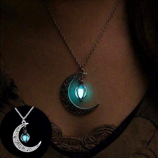 Fashion Moon, Natural Glowing Stone Necklace