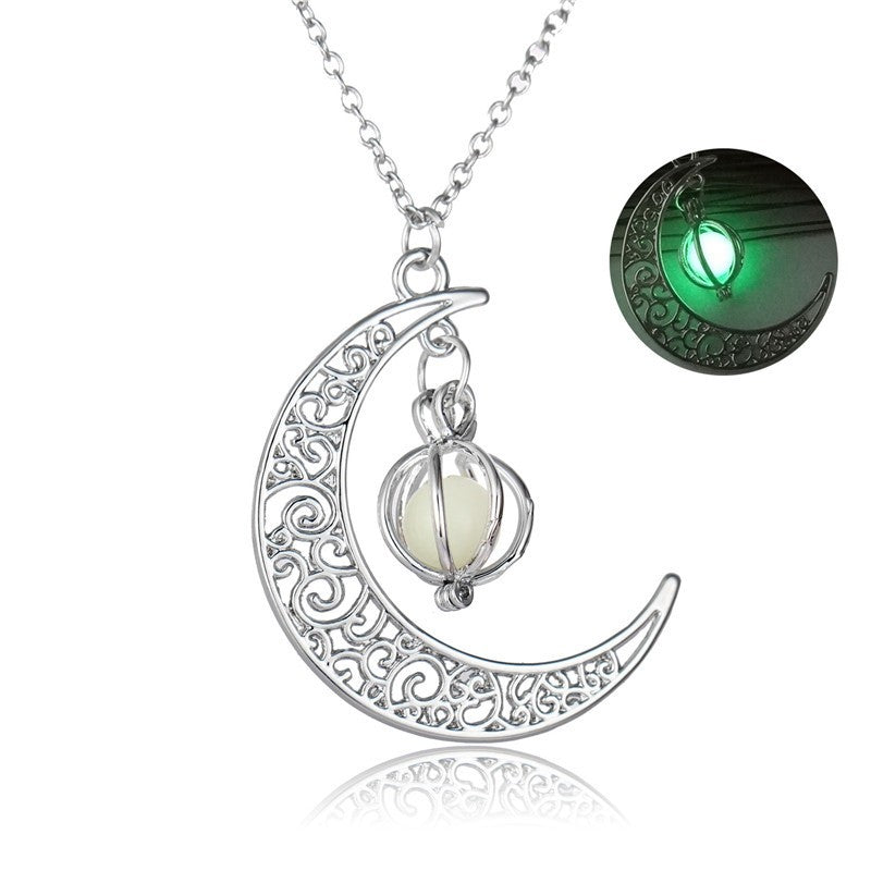 Fashion Moon, Natural Glowing Stone Necklace