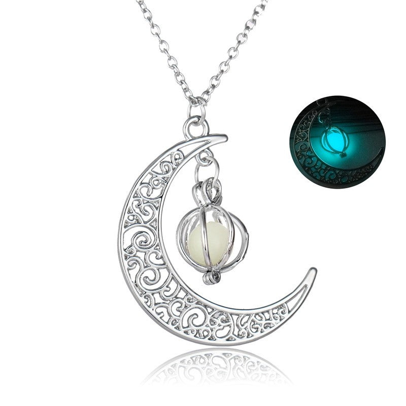 Fashion Moon, Natural Glowing Stone Necklace