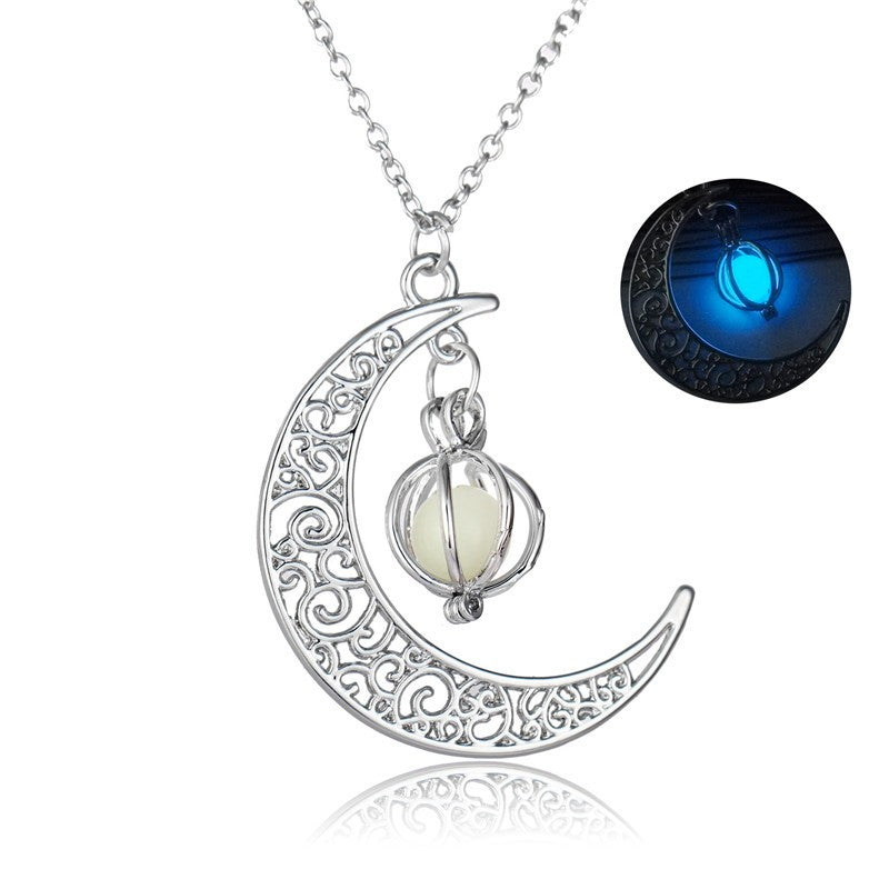 Fashion Moon, Natural Glowing Stone Necklace