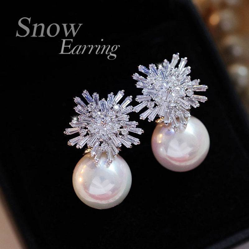 Crystal Pearl Earrings - Luxevoix