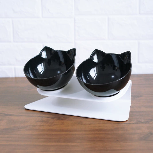 Twin food-and-water bowls designed to keep your pet’s mealtime clean and convenient.