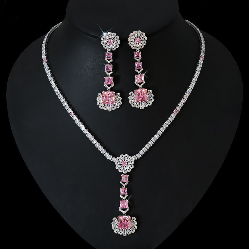 Sparkling zircon necklace set that adds a touch of elegance to any outfit.